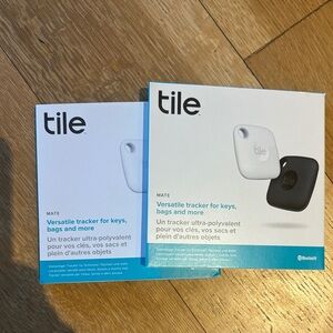 Lot of two! Tile Mate Bluetooth Tracker - White and Black. New in box.